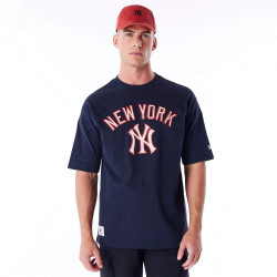 Tričko New Era MLB New York Yankees Rib Infill Navy Oversized T-Shirt tmavomodré