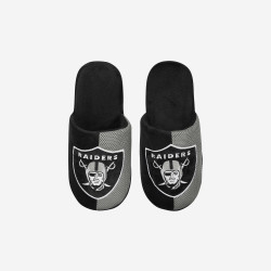 FOCO Las Vegas Raiders - NFL - Mens Team Stripe Slipper - Black/Grey