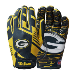 Wilson YTH NFL Stretch Fit Gloves Green Bay Packers (Sz. Kids)