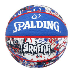 Spalding Blue Red Graffiti Rubber Basketball (sz. 7)