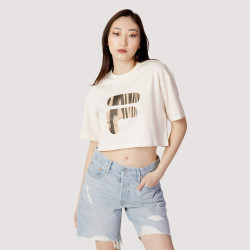 Fila BOTHEL cropped graphic tee Antique White