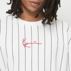 Pánske tričko Karl Kani KK Small Signature Pinstripe Tee biele