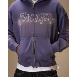Mikina Jacker Rough Garment Dyed Premium Hoodie Zip modrá