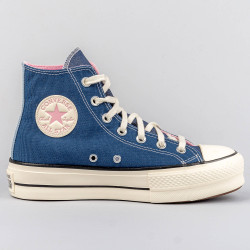 Converse Chuck Taylor All Star Lift Platform Denim NAVY/EGRET/SUNRISE PINK