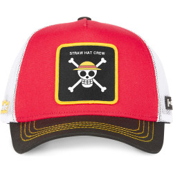 Capslab One Piece Trucker Straw Hat Crew Red