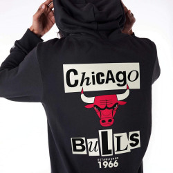 Mikina s kapucňou New Era NBA Chicago Bulls Newspaper Graphic Black Pullover Hoodie čierna
