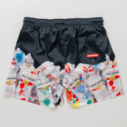 Sprayground Spray Paint Swim Trunks Black