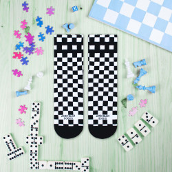 Ponožky American Socks Checkerboard B/W - Ankle High