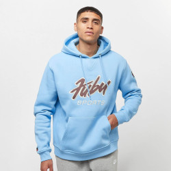 FUBU Sprts Hooded Sweatshirt light blue/brown/off white