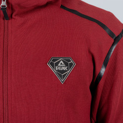 Peak Hoodie Sweater With Front Zipper Burgundy