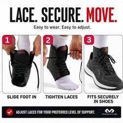 Šnurovacia ortéza na členok McDavid 199 Ankle Brace Lace-Up with Stays čierna