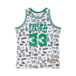 Mitchell & Ness NBA Doodle Swingman Jersey BOSTON CELTICS LARRY BIRD PATTERN / WHITE