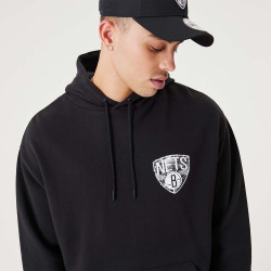 NEW ERA Brooklyn Nets NBA Infill Team Logo Black Pullover Hoodie Black