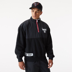 NEW ERA mikina NBA Eastwest coast qtr zip fleece CHICAGO BULLS Black