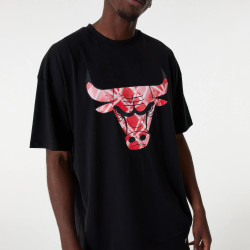 NEW ERA Chicago Bulls NBA Infill Logo Black Oversized T-Shirt