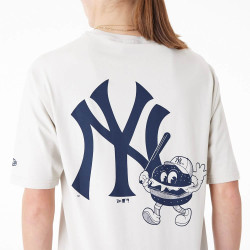 NEW ERA New York Yankees MLB Food Graphic Stone Oversized T-Shirt Cream