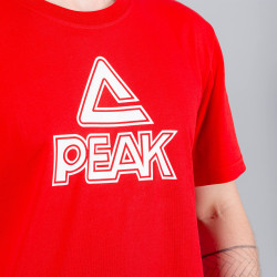 PEAK TEAM LINE ROUND NECK T-SHIRT RED/WHITE