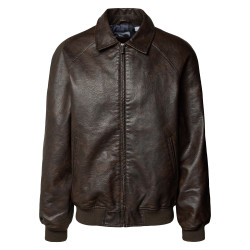 Pánska bomber bunda Karl Kani Signature Pu Leather Bomber Jacket hnedá