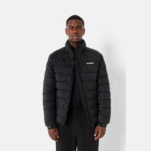 Sixth June Iridescent Metallic Puffer Jacket Black