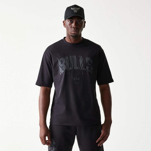 Tričko New Era Chicago Bulls NBA Black Oversized T-Shirt čierne