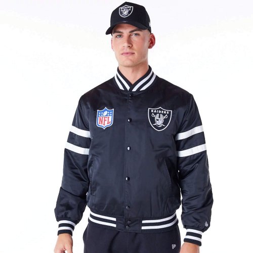 Bomber bunda New Era NFL Las Vegas Raiders Satin Black Bomber Jacket čierna