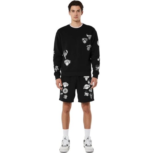 Pánske teplákové šortky Hollister x NBA Team Logos čierne