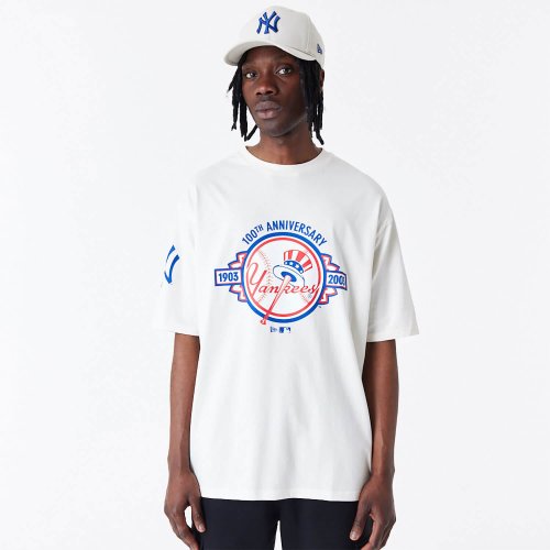 NEW ERA New York Yankees MLB Anniversary White Oversized T-Shirt