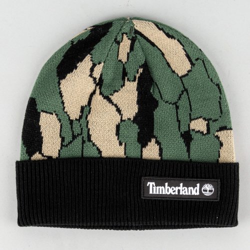 Timberland Bark Camo Knit Beanie Balsam Green