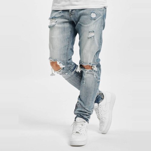 Džínsy 2Y Premium Comfortable strečové so zipsom rovný strih modré