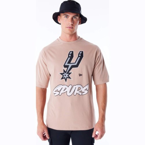 Tričko New Era NBA San Antonio Spurs Wordmark Beige Oversized T-Shirt béžové