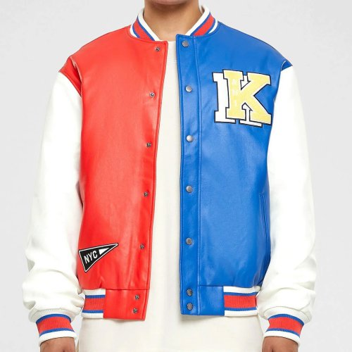 Karl Kani KK Retro Patch Block College Jacket red/blue/off white