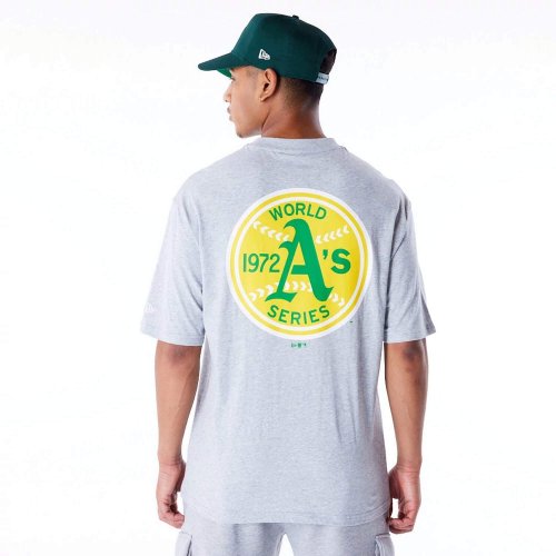 Tričko New Era MLB Oakland Athletics World Series Grey Oversized T-Shirt šedé