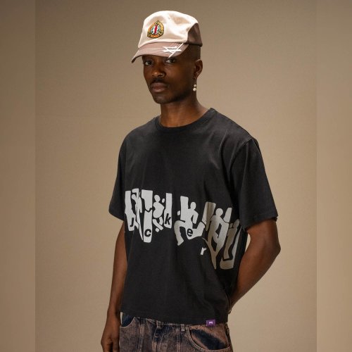 Tričko Jacker Mirror Maze Garment Dyed T-shirt čierne