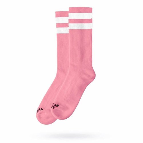 American Socks Mid High Bubblegum Pink / White - White