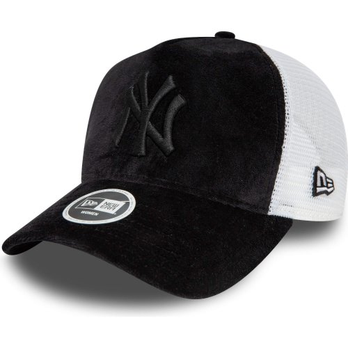 Dámska šiltovka so sieťkou New Era 940W MLB New York Yankees Womens Velour Black A-Frame Trucker Cap čierna