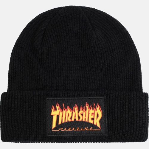 Thrasher Flame Patch Beanie Black