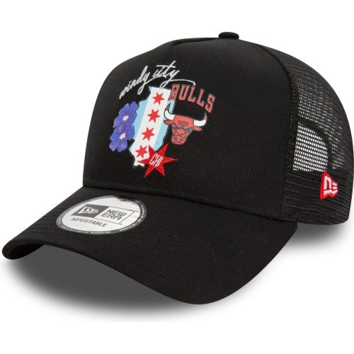 Šiltovka so sieťkou New Era 940 Af Trucker Chicago Bulls NBA Team Logo Black A-Frame Trucker Cap čierna