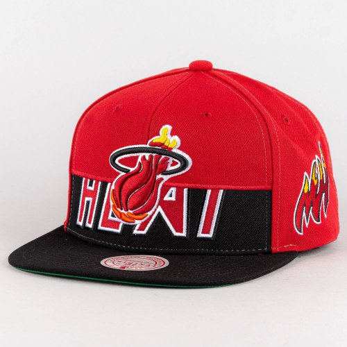 Mitchell & Ness Half N Half Snapback Hwc Miami Heat Red / Black