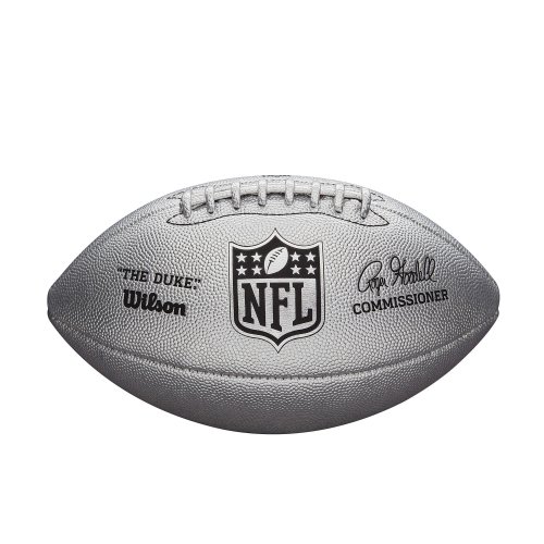 Wilson NFL Duke Metallic Edition Official Size Football Silver
