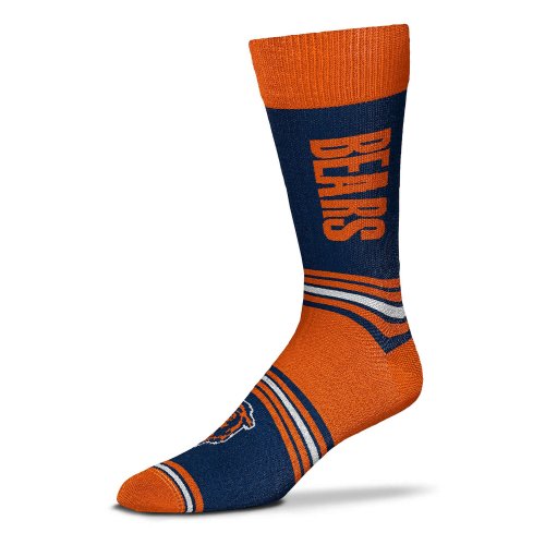 For Bare Feet NFL Graphic Go Team Socks Chicago Bears Orange/Navy (OSFM - US 5-12 / USW 6-11)