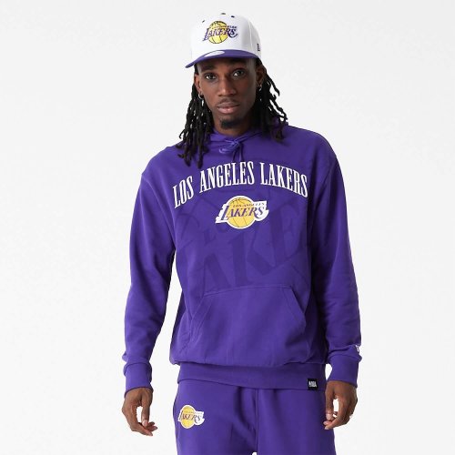 New Era NBA LA Lakers NBA Logo Purple Pullover Hoodie Purple