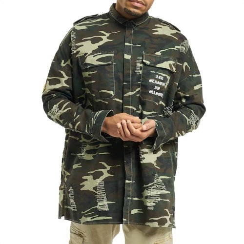 Pánska košeľa s dlhým rukávom Sixth June Camouflage maskáčová