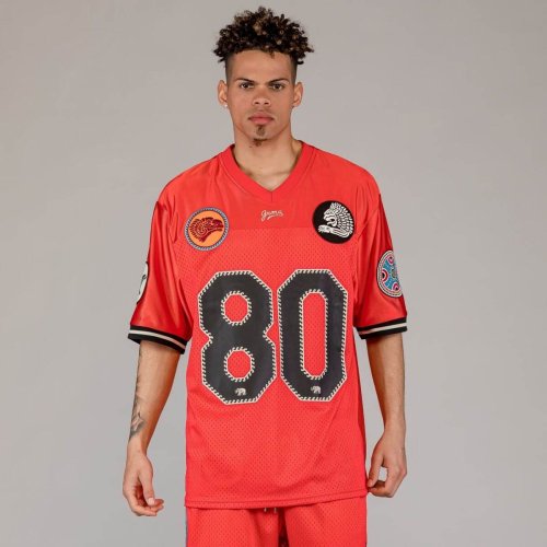 Grimey Wear The Clout Mesh Football Jersey Red