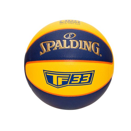 Spalding TF-33 Gold - Yellow/Blue Rubber Basketball (size 6 weight 7)