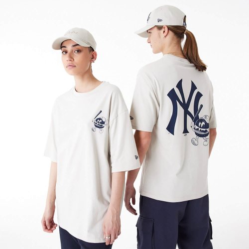 NEW ERA New York Yankees MLB Food Graphic Stone Oversized T-Shirt Cream