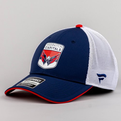 Fanatics NHL Draft Cap Washington Capitals Authentic Pro Draft Structured Trucker-Podium Athletic Navy/White