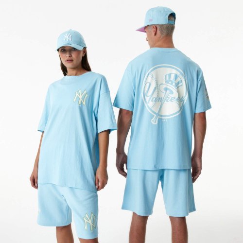 Unisex tričko New Era New York Yankees MLB Pastel Blue Oversized T-Shirt modré