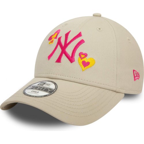 Detská šiltovka New Era 940K MLB New York Yankees Child Hearts Light Beige 9FORTY Adjustable Cap bledohnedá