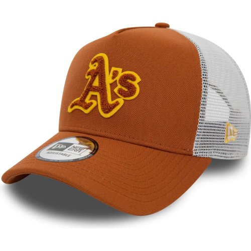 Šiltovka so sieťkou New Era 940 MLB Oakland Athletics Boucle Brown Trucker Cap hnedá