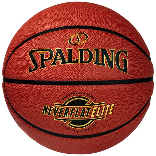Spalding NeverFlat Elite Sz7 Composite Basketball - orange